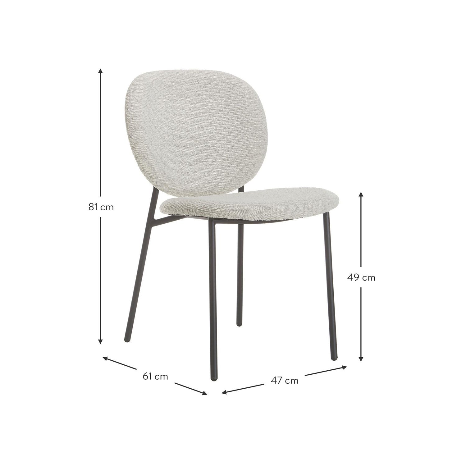 Sitka Beyaz Metal Sandalye - Furnicept