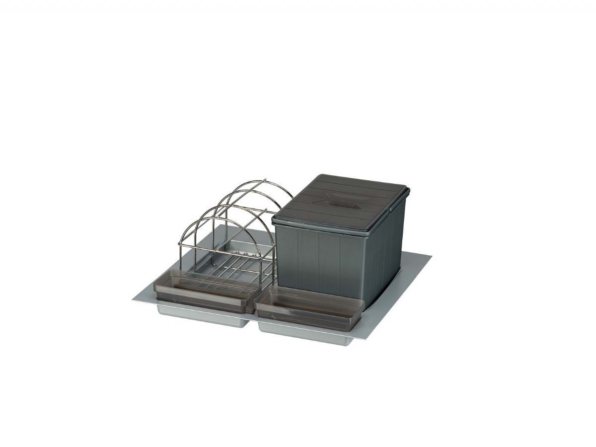 BigDrawer Çekmece İçi 1x Büyük Çöp Kovası, 1x Taşıyıcı Tel, 2x Kap ve Taşıyıcı Ünitesi