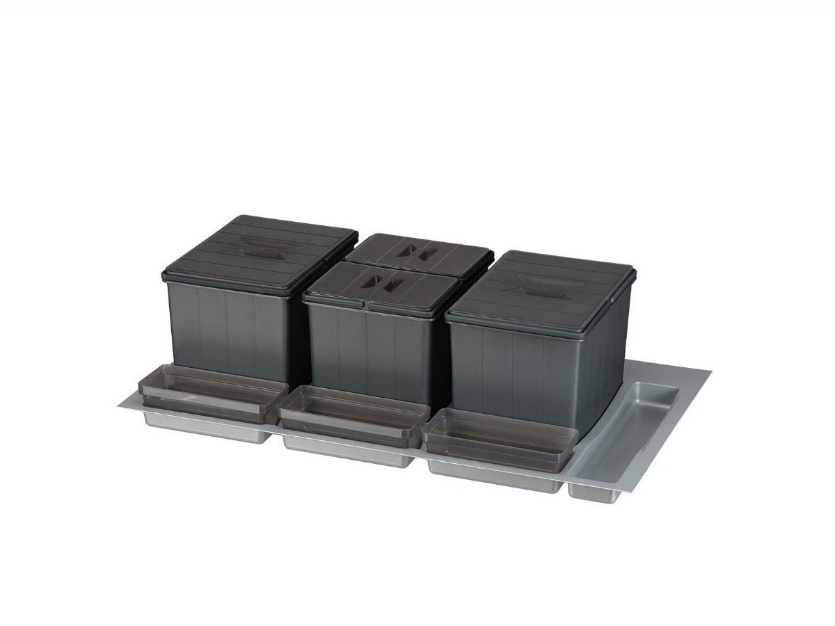 BigDrawer Çekmece İçi 2x Büyük ve 2x Küçük Çöp Kovası, 3x Küçük Kap, 1x Çok amaçlı Taşıyıcı ve Taşıyıcı Ünitesi