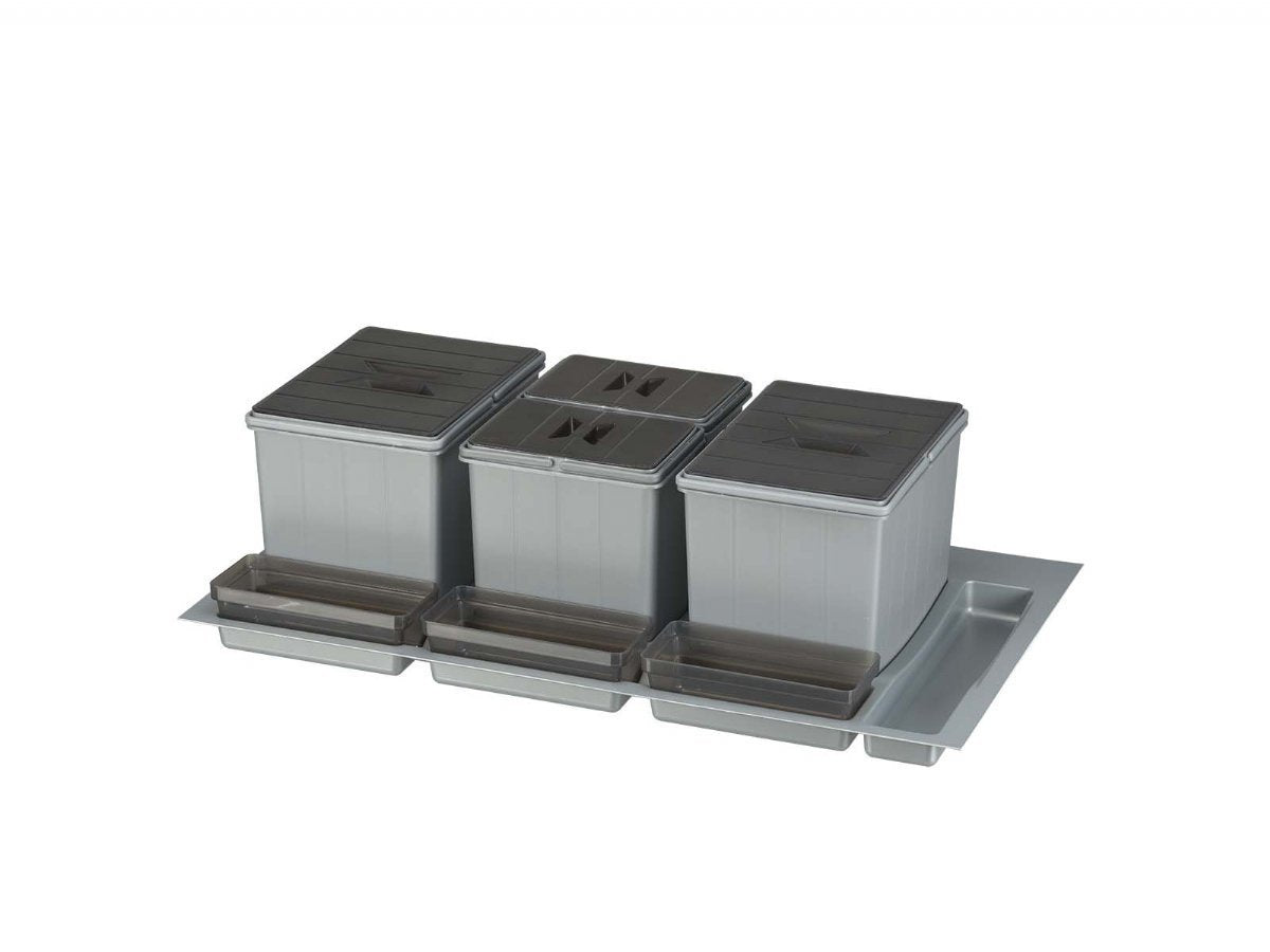 BigDrawer Çekmece İçi 2x Büyük ve 2x Küçük Çöp Kovası, 3x Küçük Kap, 1x Çok amaçlı Taşıyıcı ve Taşıyıcı Ünitesi