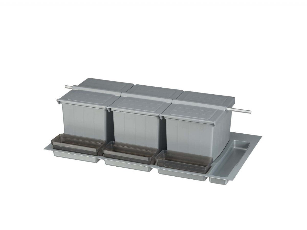 BigDrawer Çekmece İçi 2x Büyük ve 2x Küçük Çöp Kovası, 3x Küçük Kap, 1x Çok Amaçlı Taşıyıcı Otomatik Kapaklı