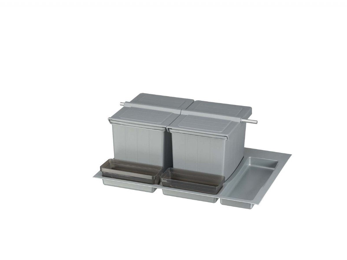 BigDrawer Çekmece İçi 1x Büyük ve 2x Küçük Çöp Kovası, 2x Küçük Kap, 1x Çok Amaçlı Taşıyıcı ve Taşıyıcı Ünitesi