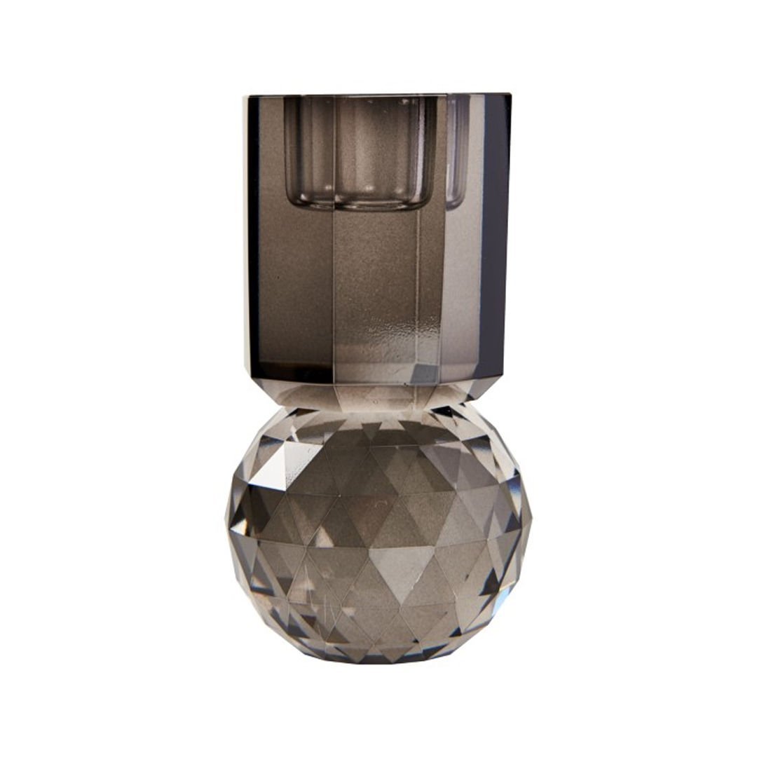Kristal Mum Tutucu, Füme, 10,5X6X6 cm - Furnicept