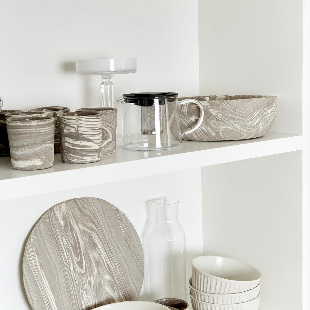 Marble XL Stoneware Salad Bowl