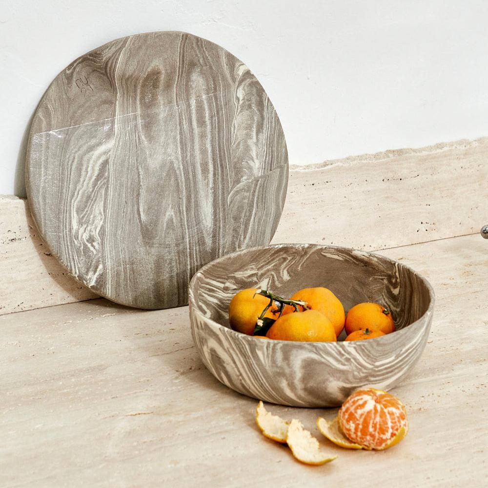 Marble XL Stoneware Salad Bowl