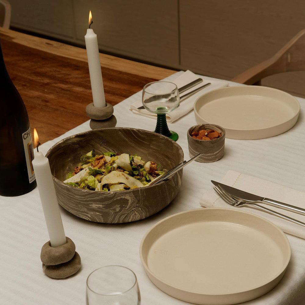 Marble XL Stoneware Salad Bowl