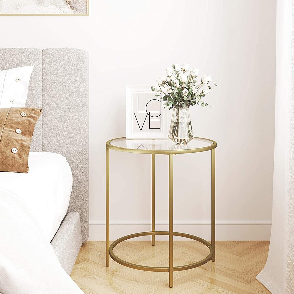 Doubleon Wooden White Side Table