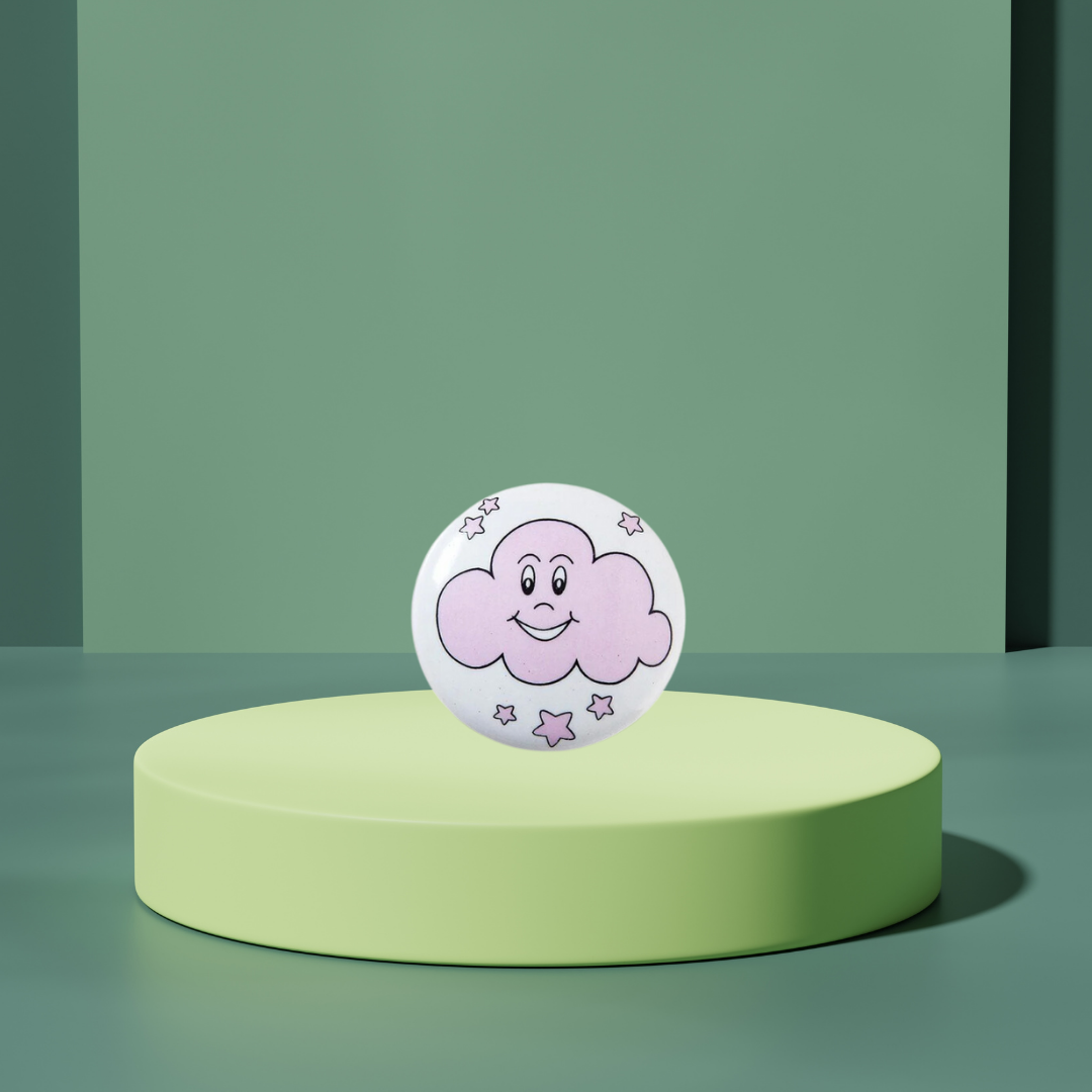 Porselen Düğme Çocuk Odası Kulbu Pembe Bulut - Furnicept