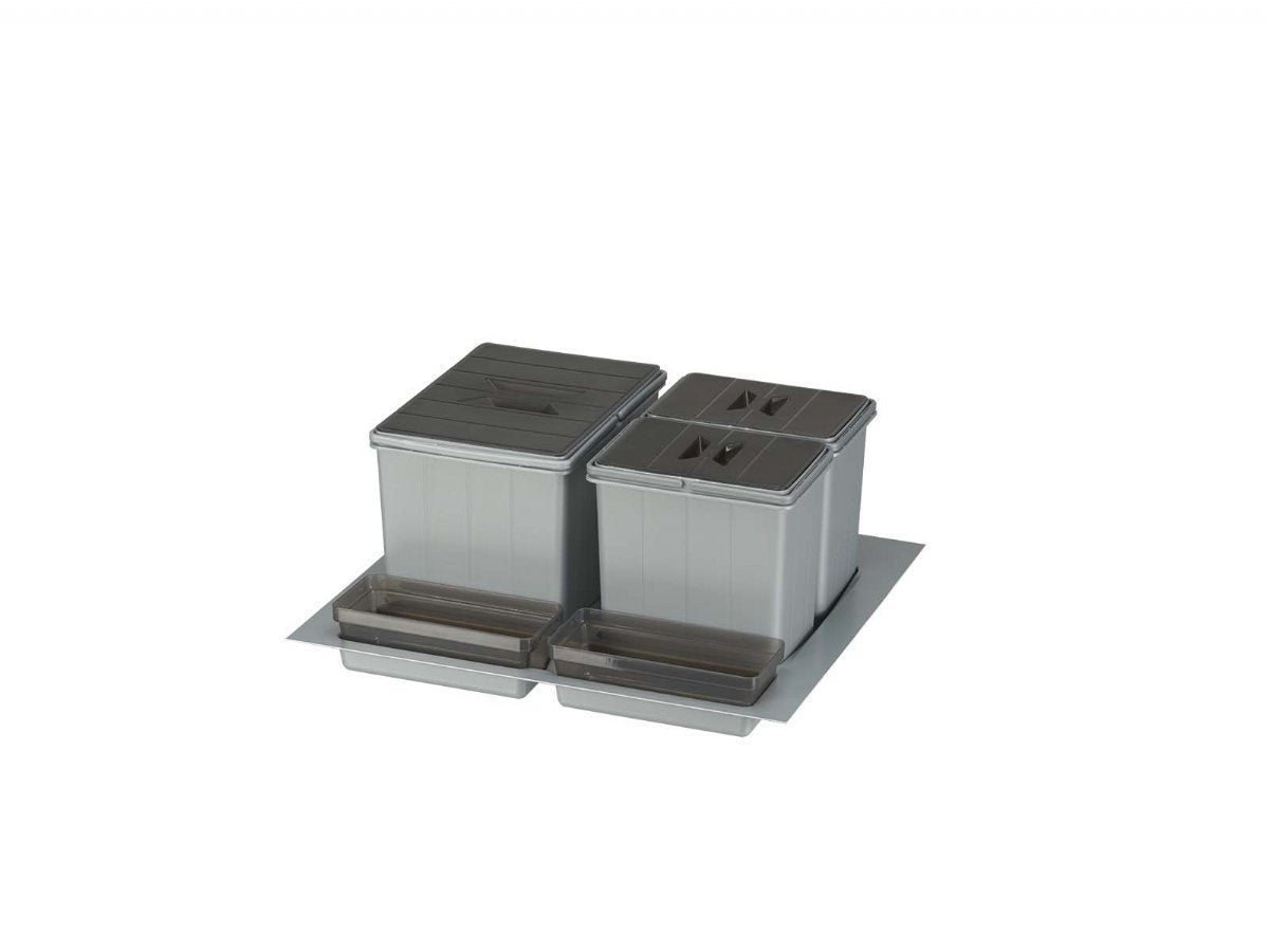 BigDrawer Çekmece İçi 1x Büyük ve 2x Küçük Çöp Kovası, 2x Kap ve Taşıyıcı Ünitesi