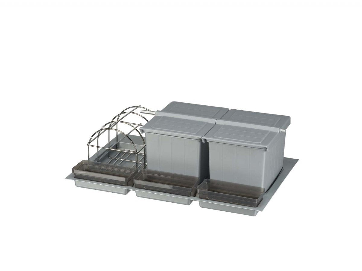 BigDrawer Çekmece İçi 1x Büyük ve 2x Küçük Çöp Kovası, 1x Taşıyıcı Tel ve 3x Küçük Kap Otomatik Kapaklı