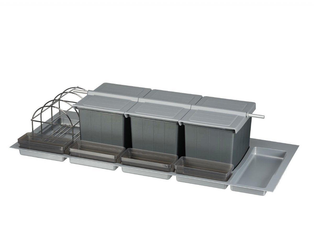 BigDrawer Çekmece İçi 3x Büyük Çöp Kovası, 4x Küçük Kap, 1x Taşıyıcı Tel, 1x Çok Amaçlı Taşıyıcı ve Taşıyıcı Ünitesi