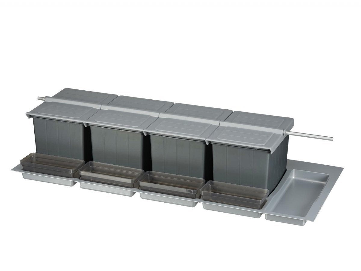 BigDrawer Çekmece İçi 3x Büyük ve 1x Küçük Çöp Kovası, 4x Küçük Kap, 1x Çok Amaçlı Taşıyıcı ve Taşıyıcı Ünitesi
