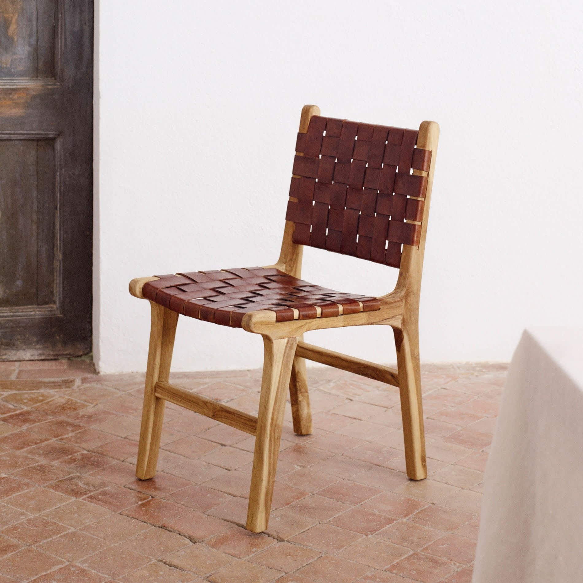 Baraki Wooden Leather Chair