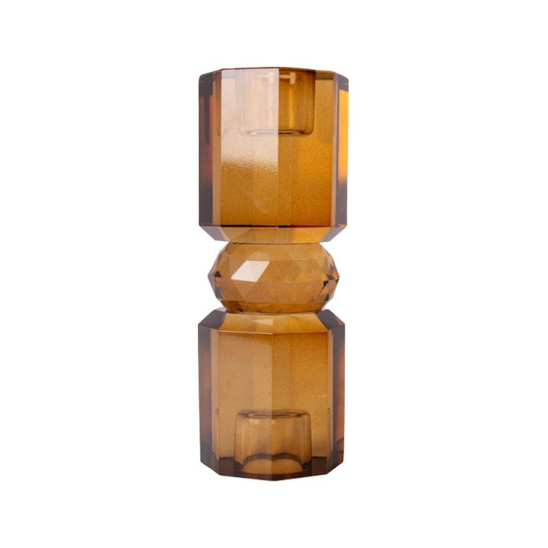 Kristal Mum Tutucu, Kahverengi 15X5,5 cm - Furnicept