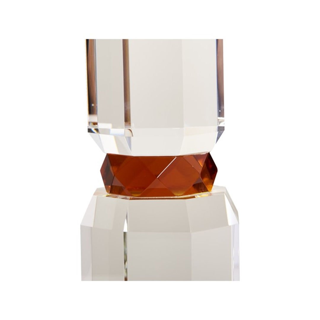Kristal Mum Tutucu, Şeffaf/Sarı/Amber, 18,5X7X7 cm - Furnicept