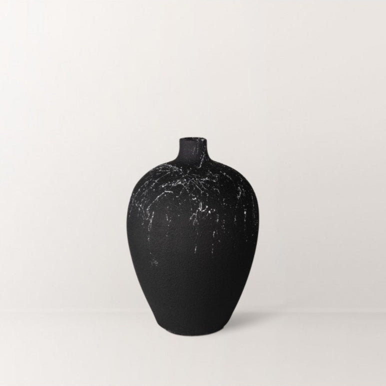 Talia Mermer Desenli Terracotta Vazo